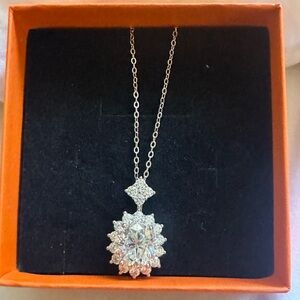 Moissanite Diamond 5ct Sterling Silver Pendant Necklace